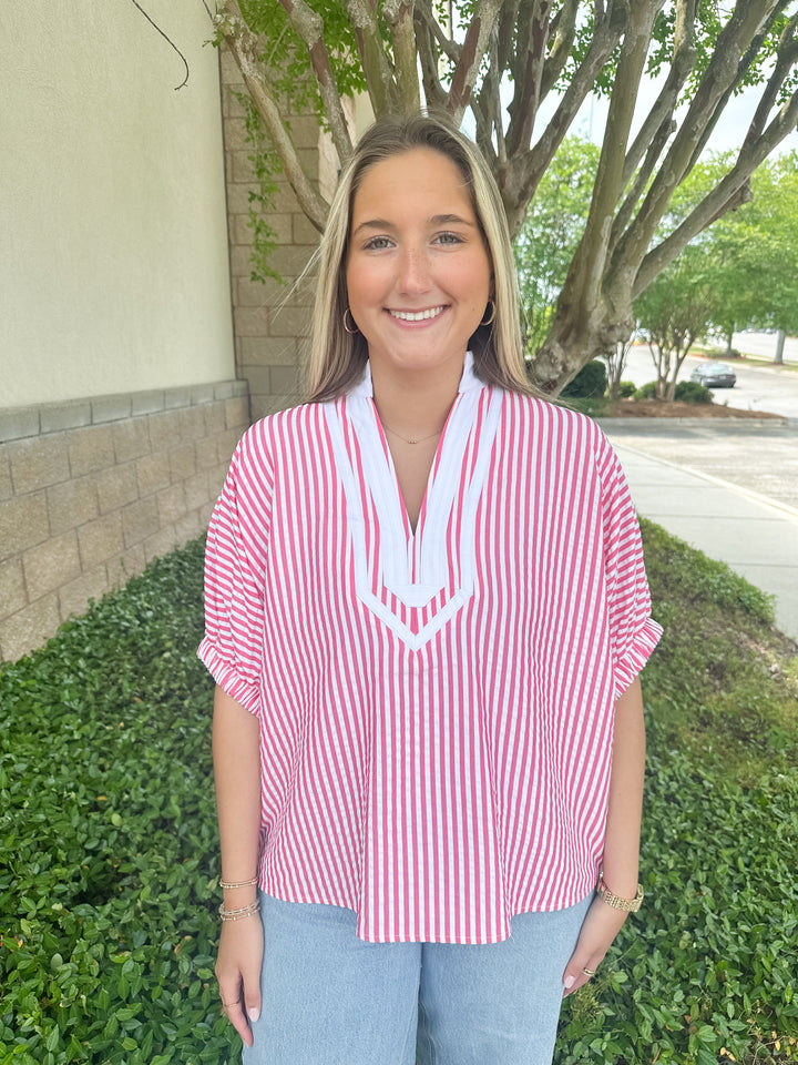 Lottie Stripe Top - Pink