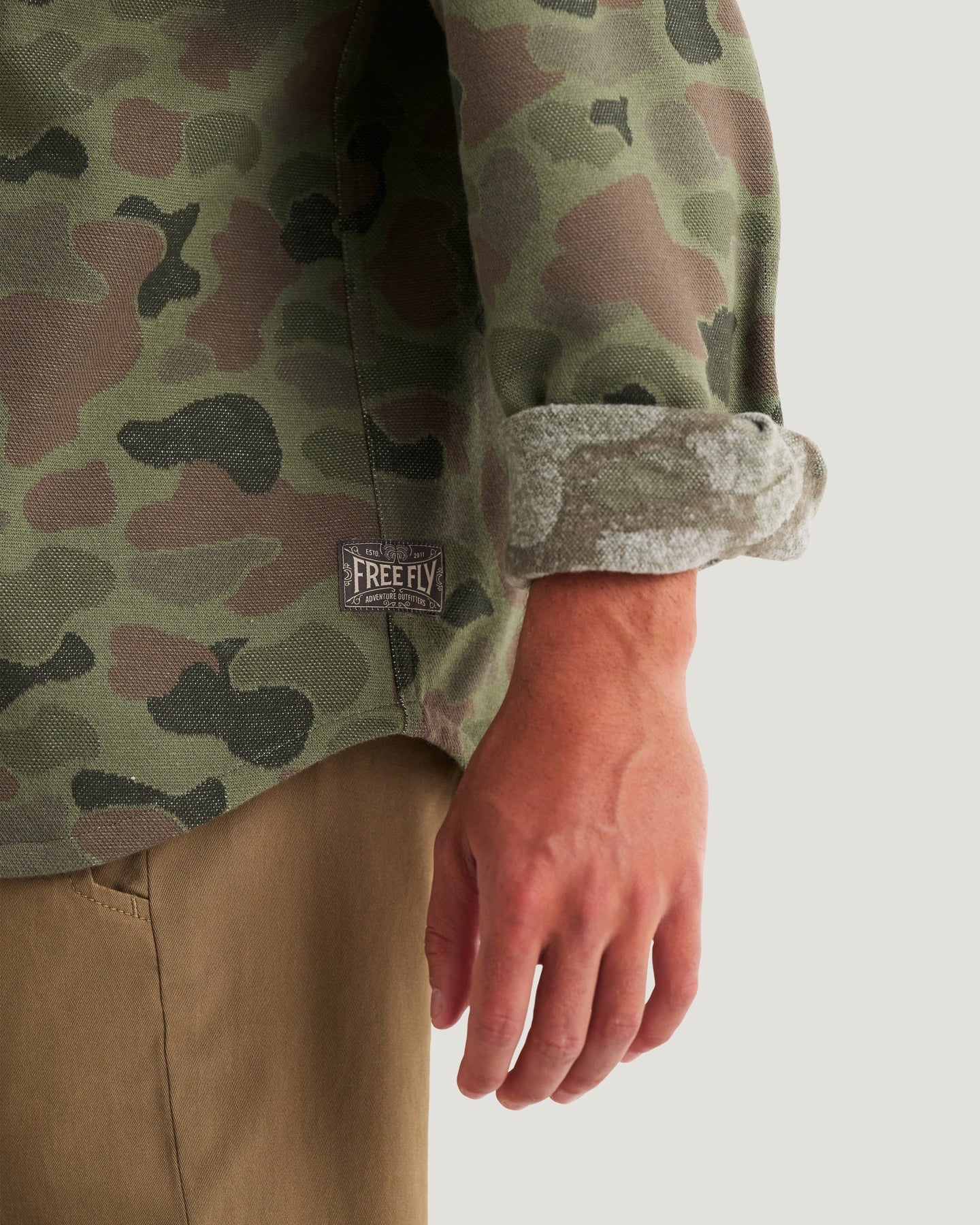 Free Fly Men’s Gallatin Overshirt - Vintage Camo Oil Green