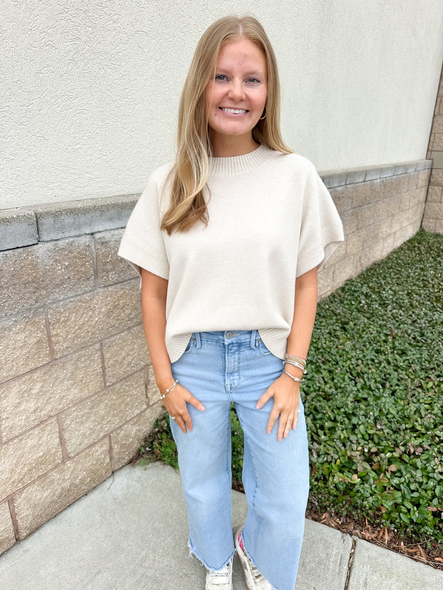 Miranda Sweater Top - Beige
