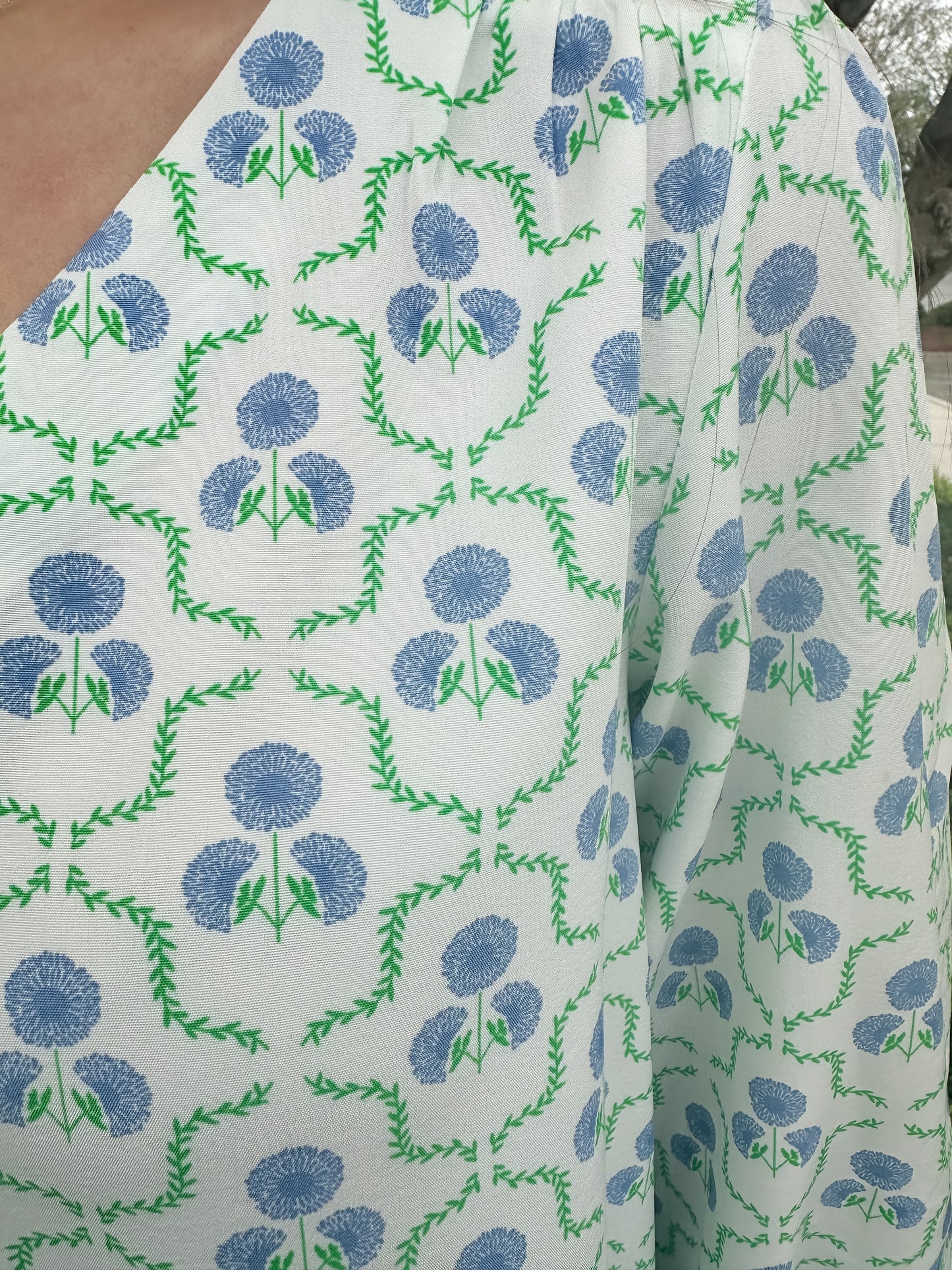 Ashlyn Top - Sweetbriar Lattice Blue