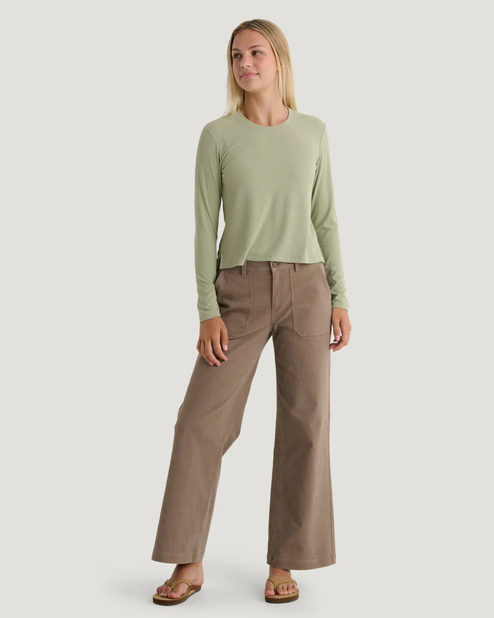 Free Fly Women’s Ribbed Bamboo Long Sleeve - Tea