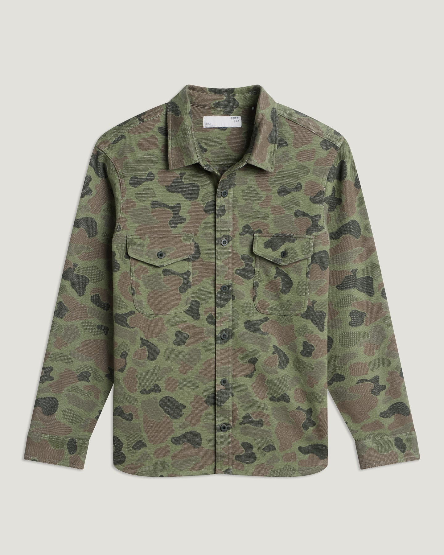 Free Fly Men’s Gallatin Overshirt - Vintage Camo Oil Green