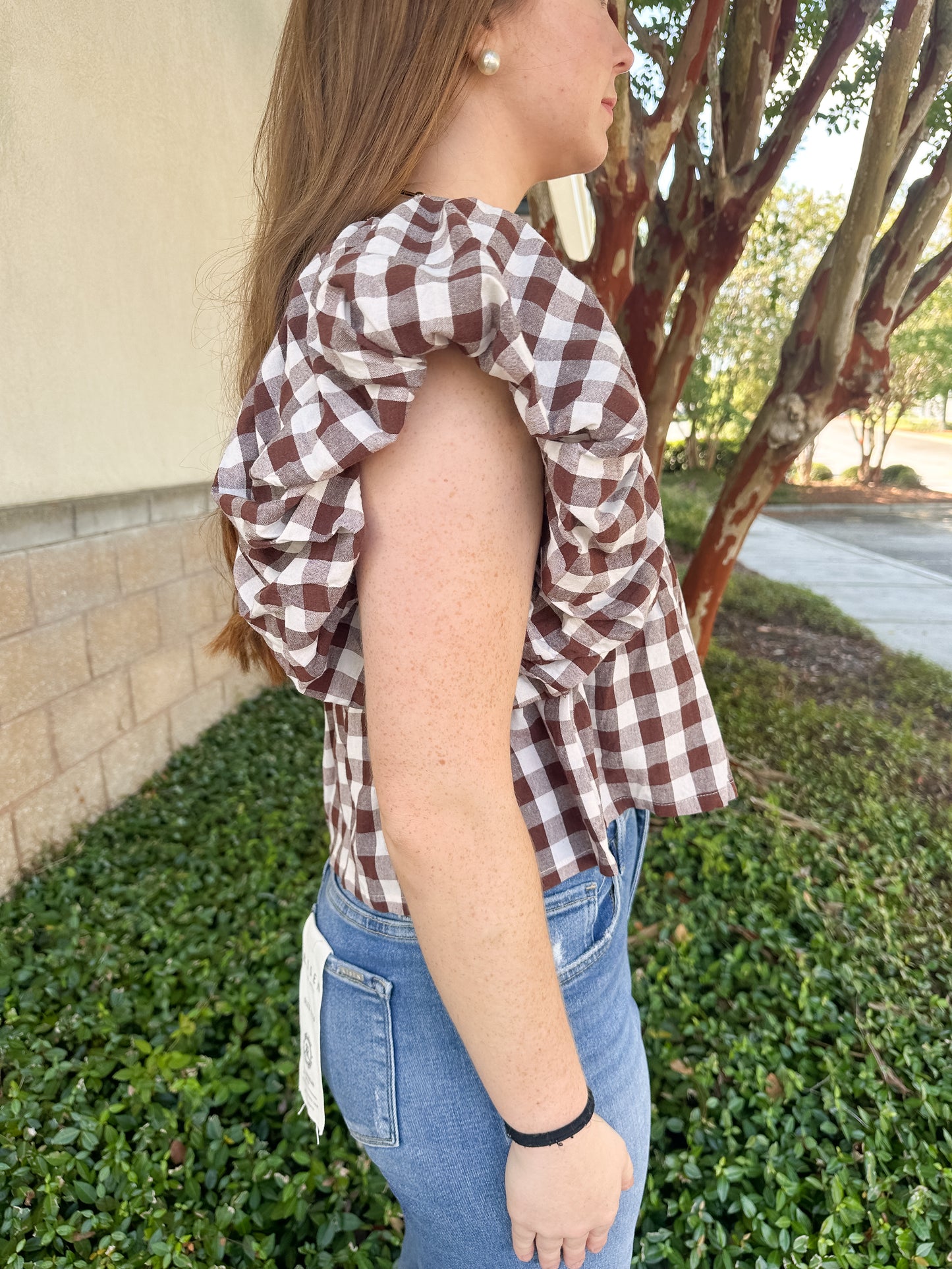 Darcy Bubble Top - Gingham