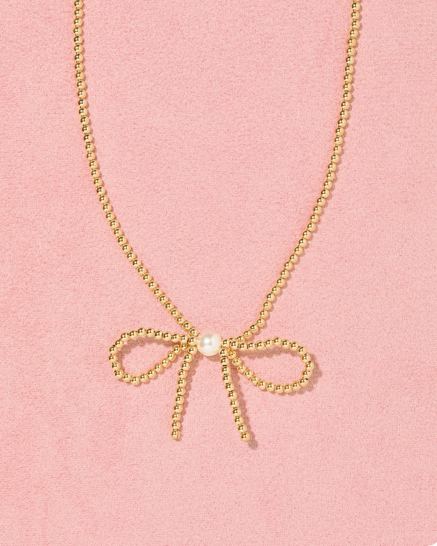 Beaded Blondes Bow Necklace