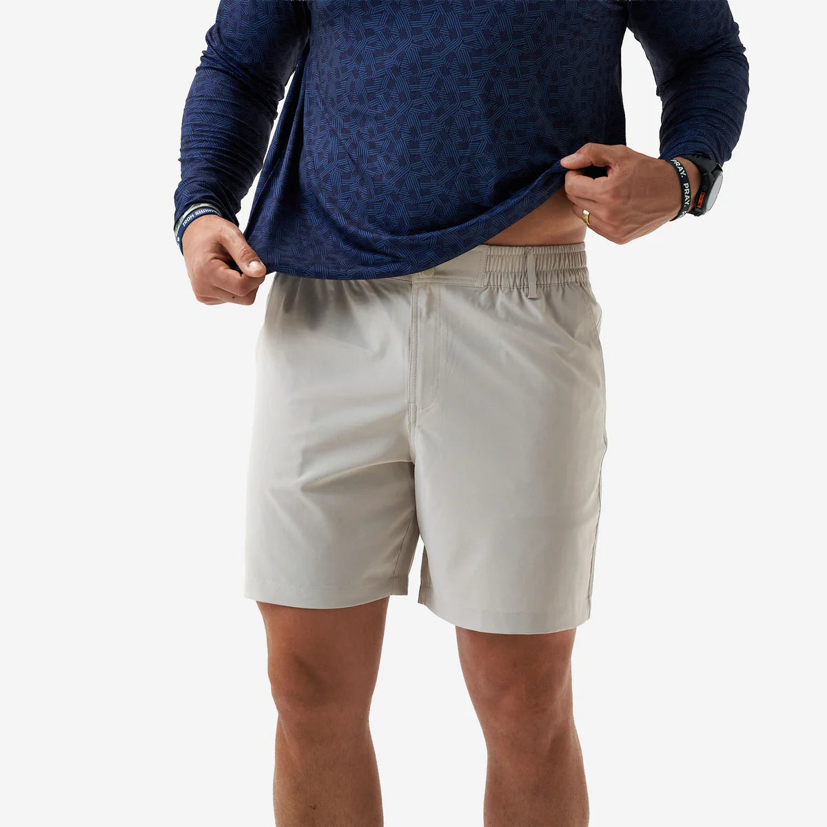 Burlebo Men’s S26 7” Everyday Short - Light Khaki - Old Glory Pocket