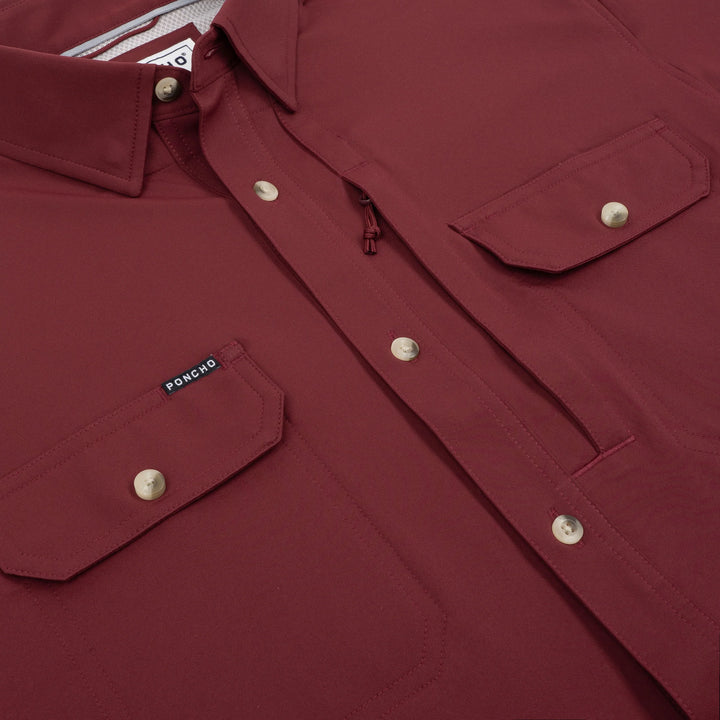 Poncho Men’s “The 2 Minute Drill” S/S Regular Shirt - Maroon