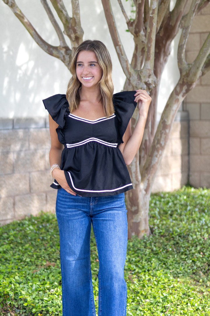 Eva Rope Ruffle Top