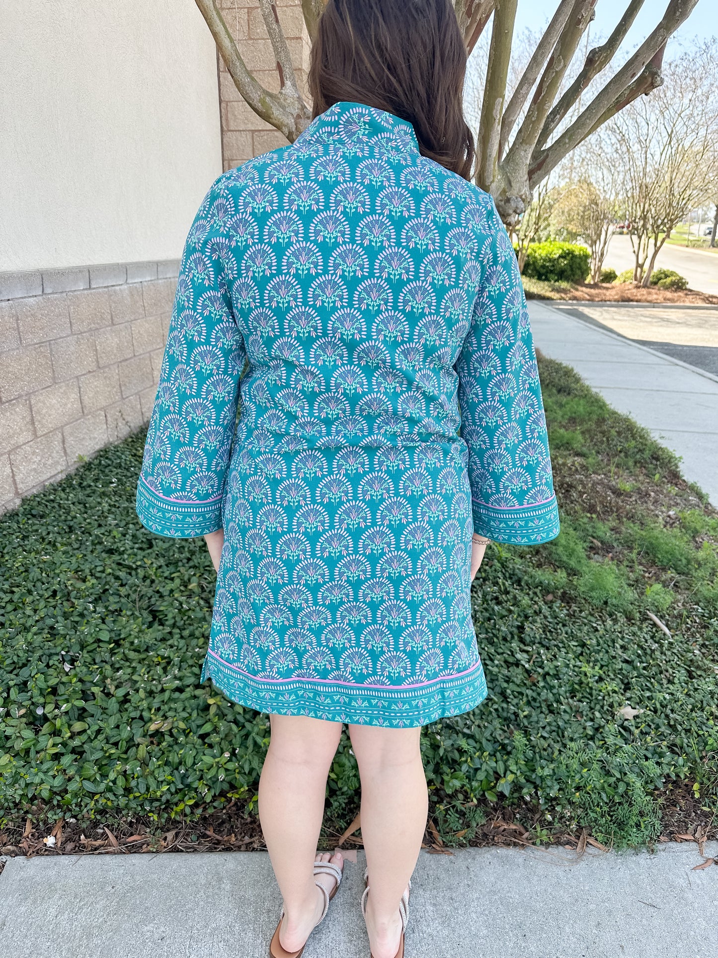 Brenda Dress - Sunshower Flora Ocean