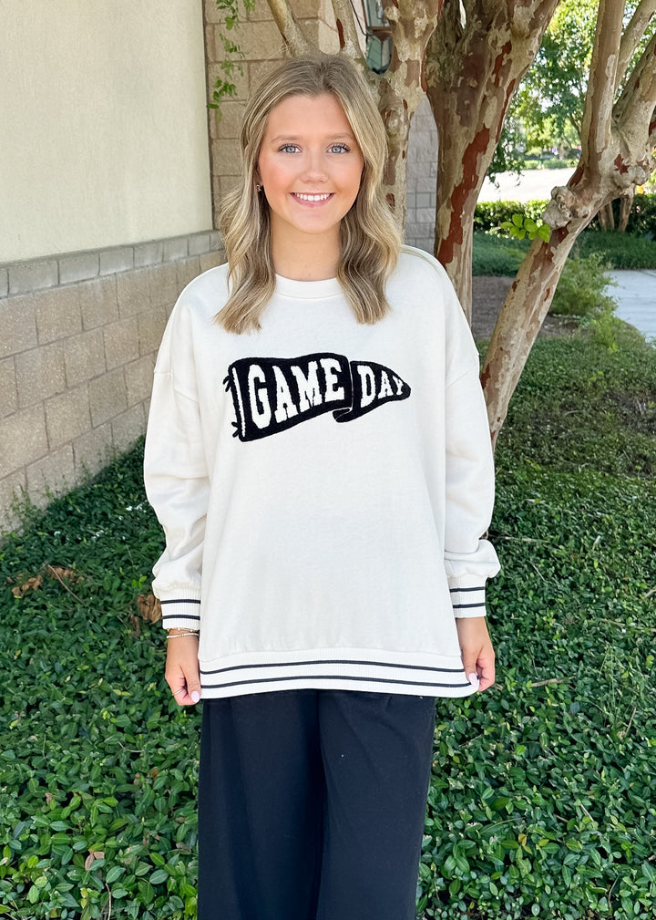 Oversized Let's Go Gameday Sweatshirt - Vanilla Ice
