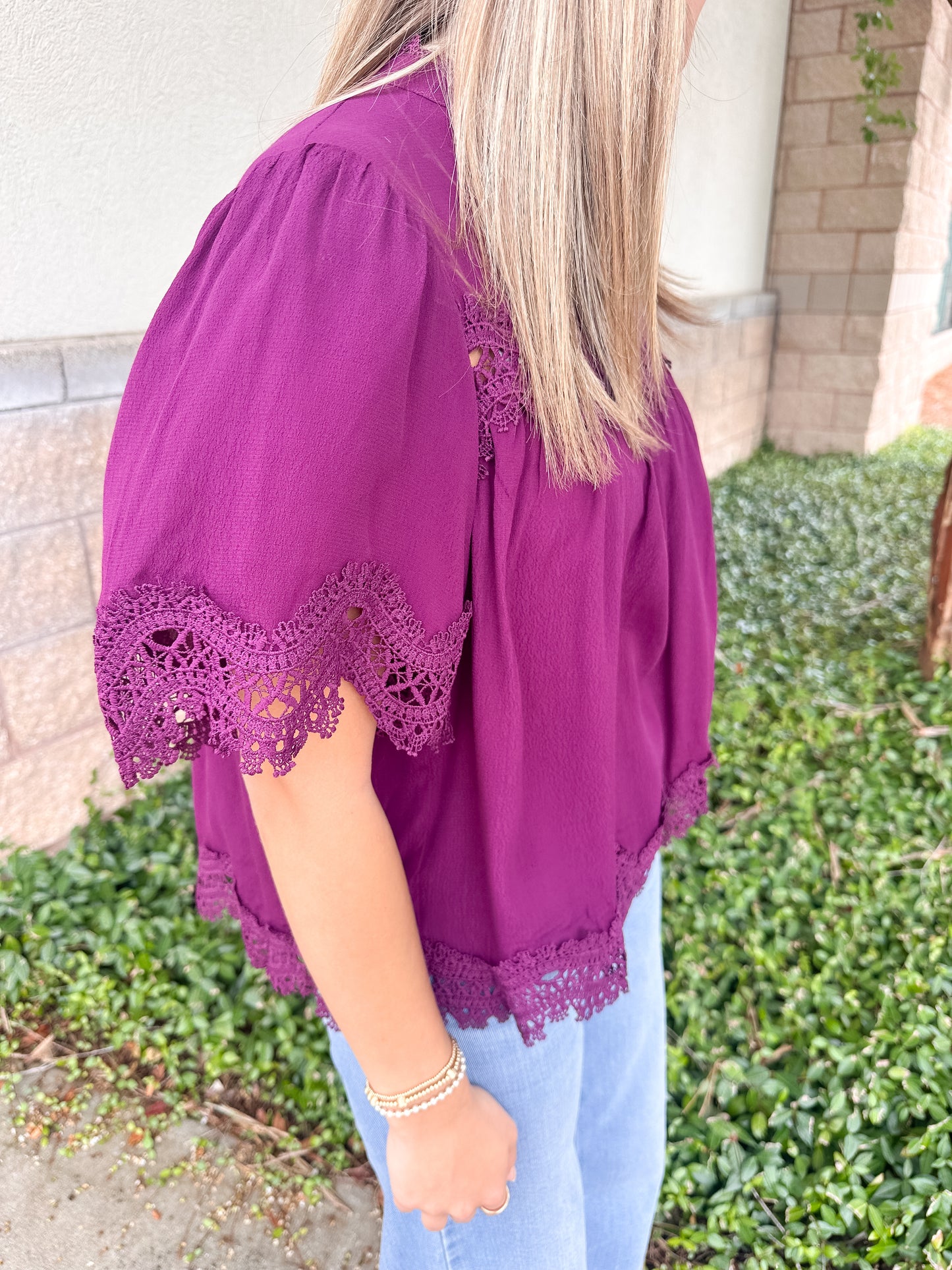 Marie Lace Trim Top