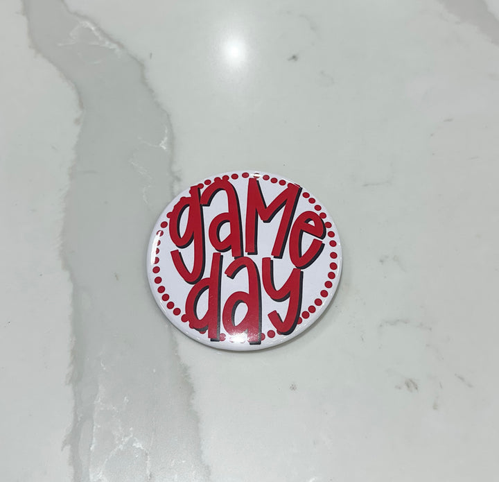 Tailgated Pins - Game Day Red - White Background