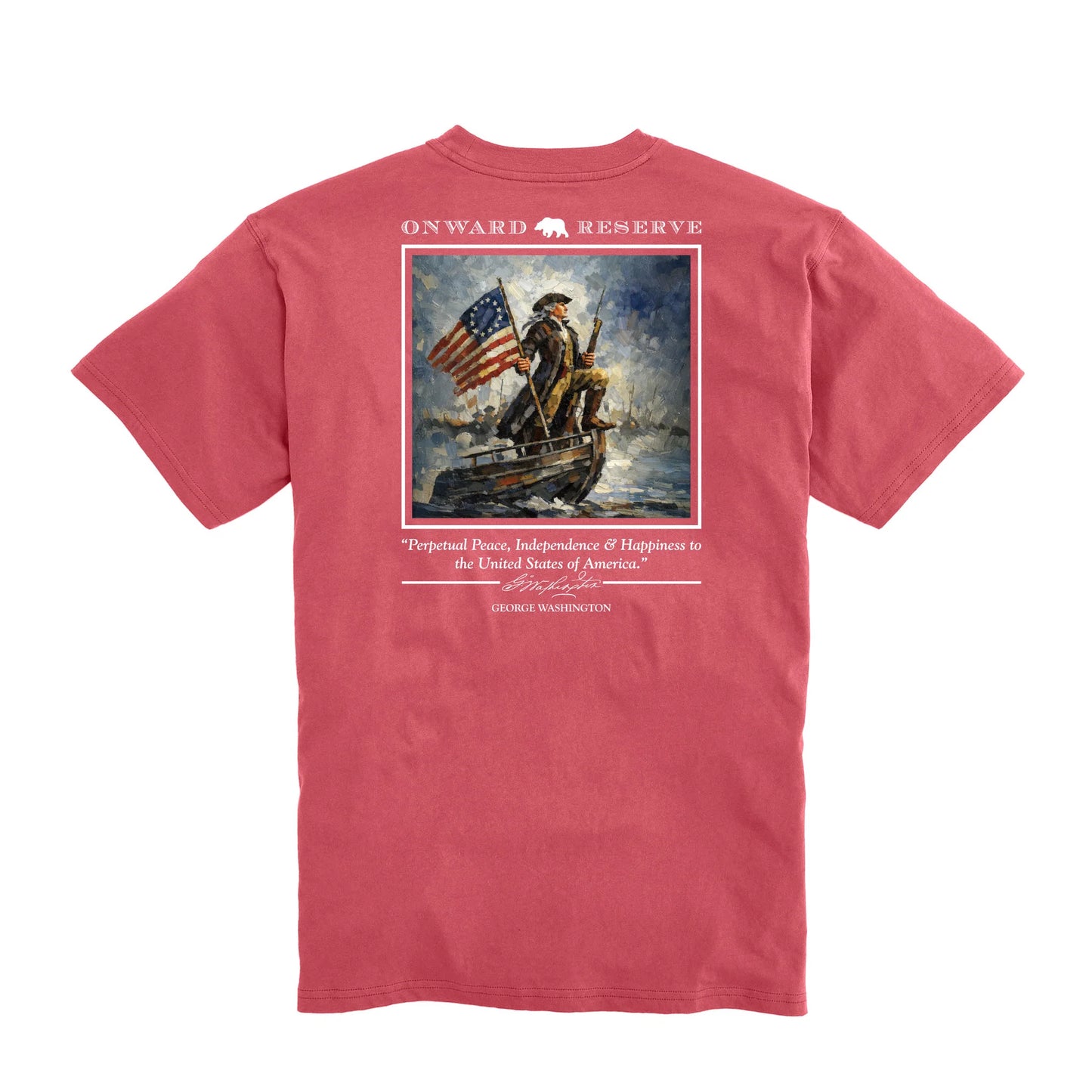 Onward Reserve George Washington S/S Pocket T-Shirt - Washed Red