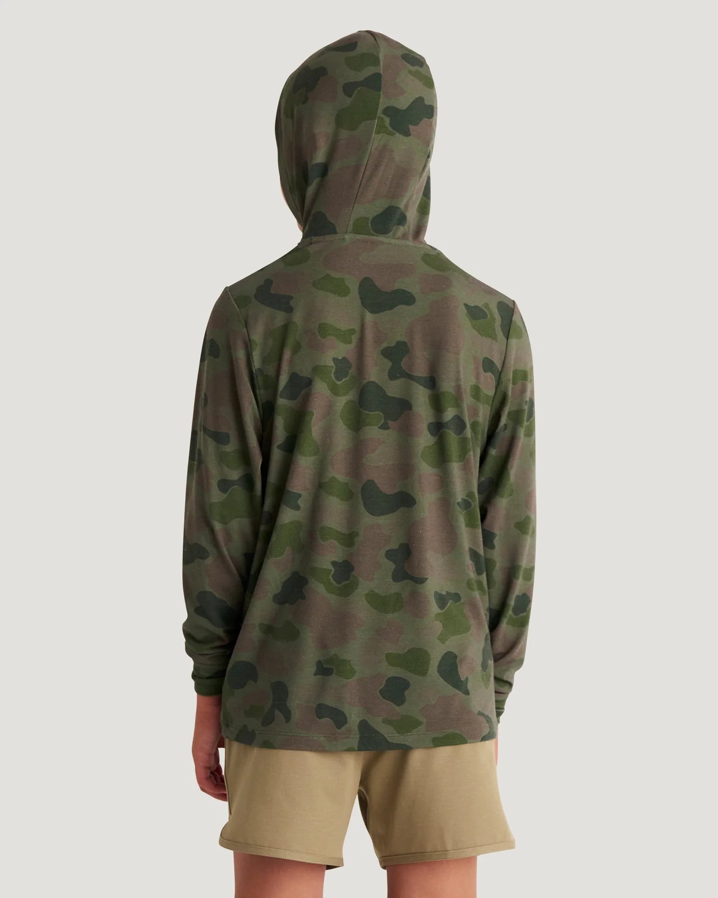 FreeFly Youth Bamboo Shade Hoodie - Vintage Camo Oil Green