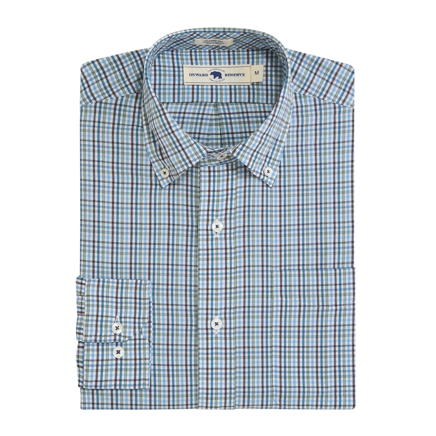 Onward Reserve Dunlin Classic Fit Performance Button Down - Chocolate