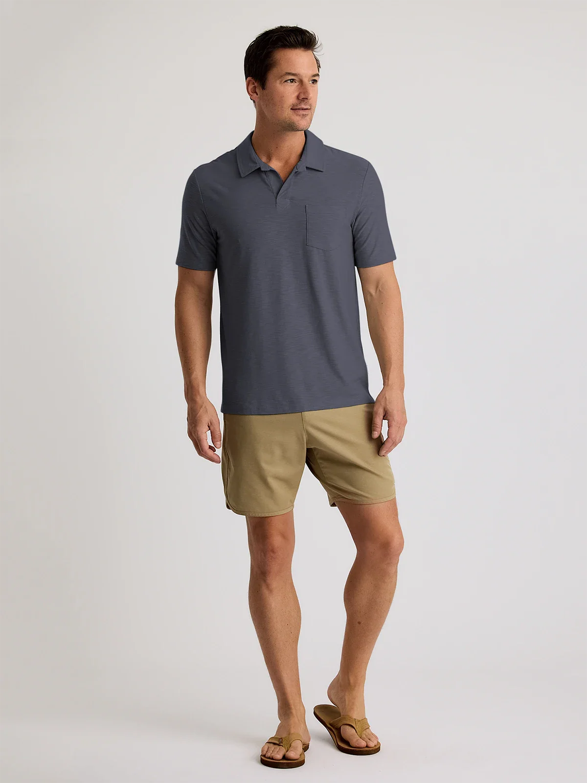 Free Fly Men’s Bamboo Slub Polo II - Storm Cloud