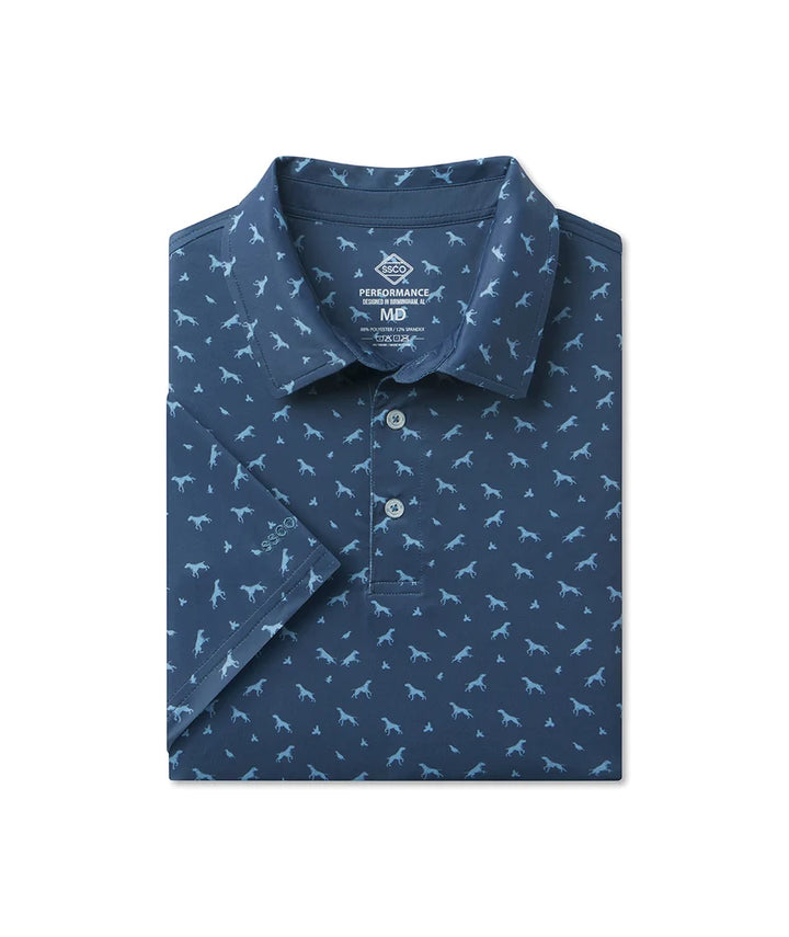 SSCO Men’s Uplands Unleashed Printed Polos - Midnight Navy
