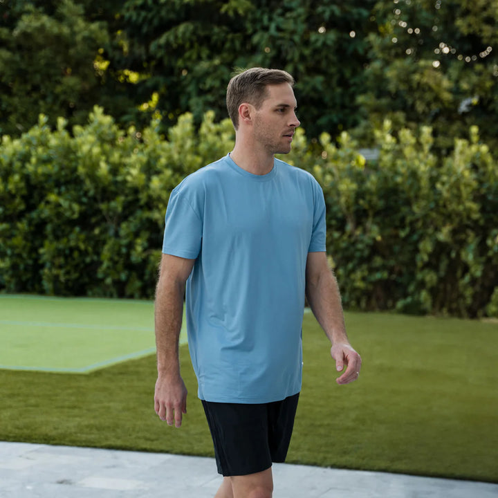 Burlebo Mens S26 Go To Tee - Steel Blue