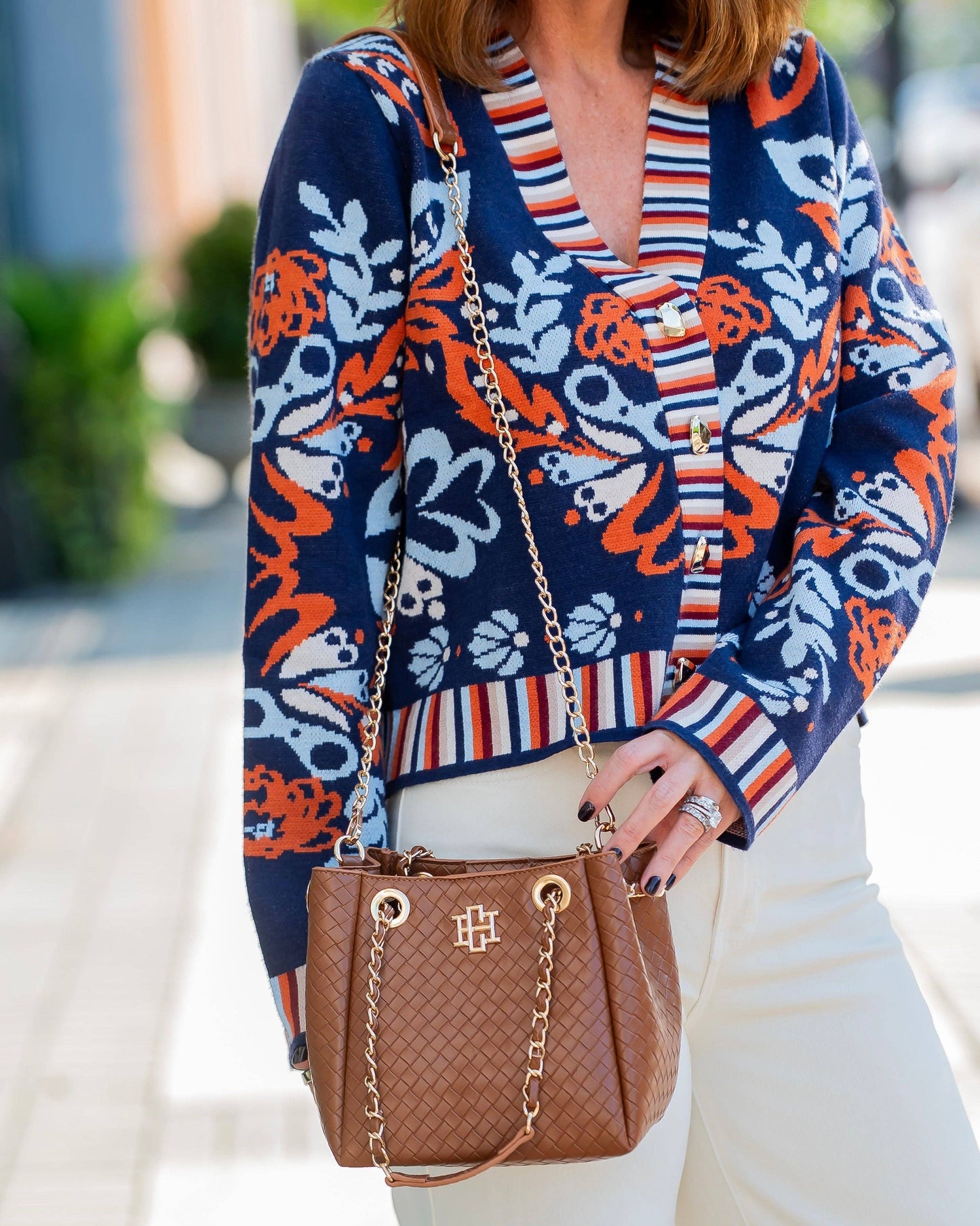 CH Lainey Mini Tote Woven Saddle