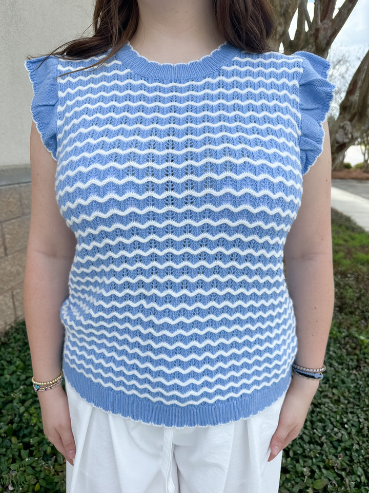 Oakley Sweater - Blue & White