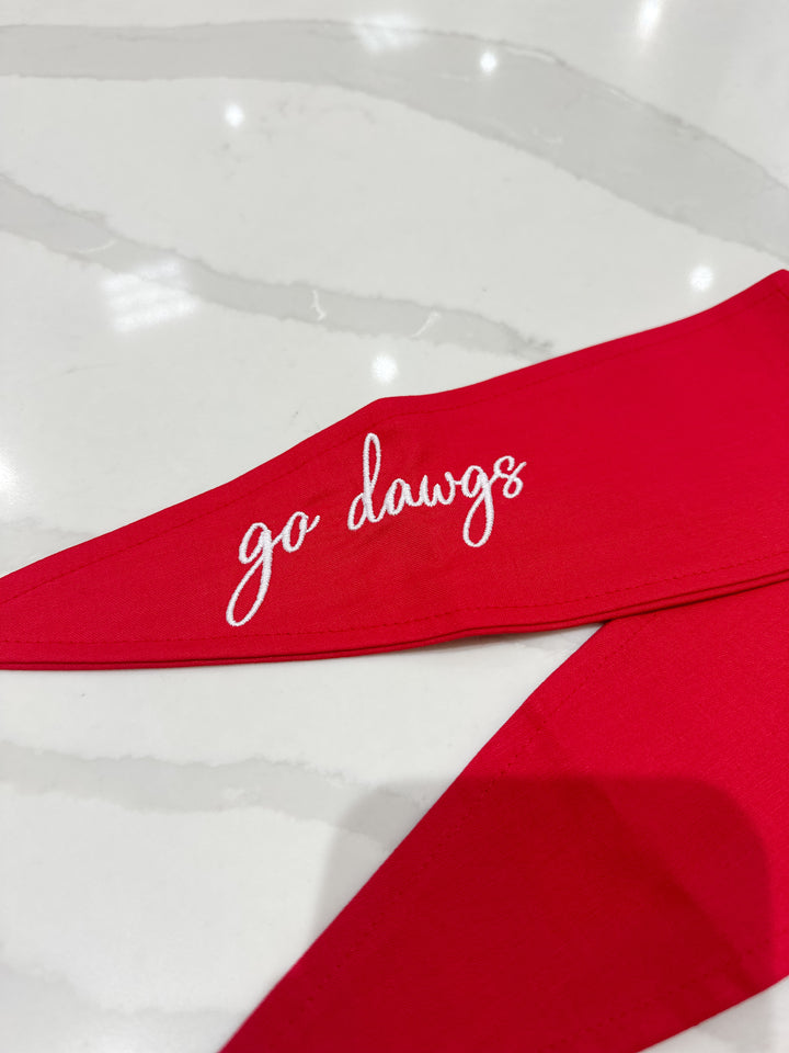 Go Dawgs Embroidered Ascot Scarf