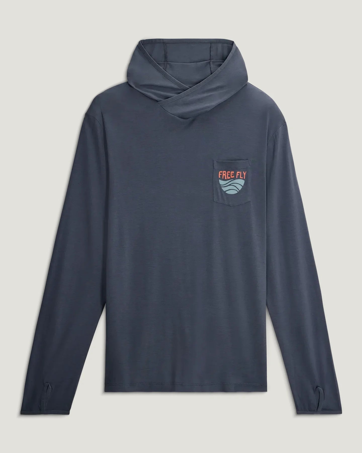 Free Fly Men’s Bamboo Lightweight Graphic Hoodie - Blue Edge Storm Cloud