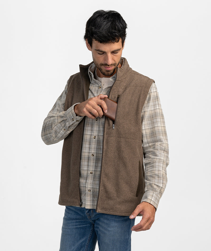 SSCO Men’s Brushline Fleece Vest - Espresso