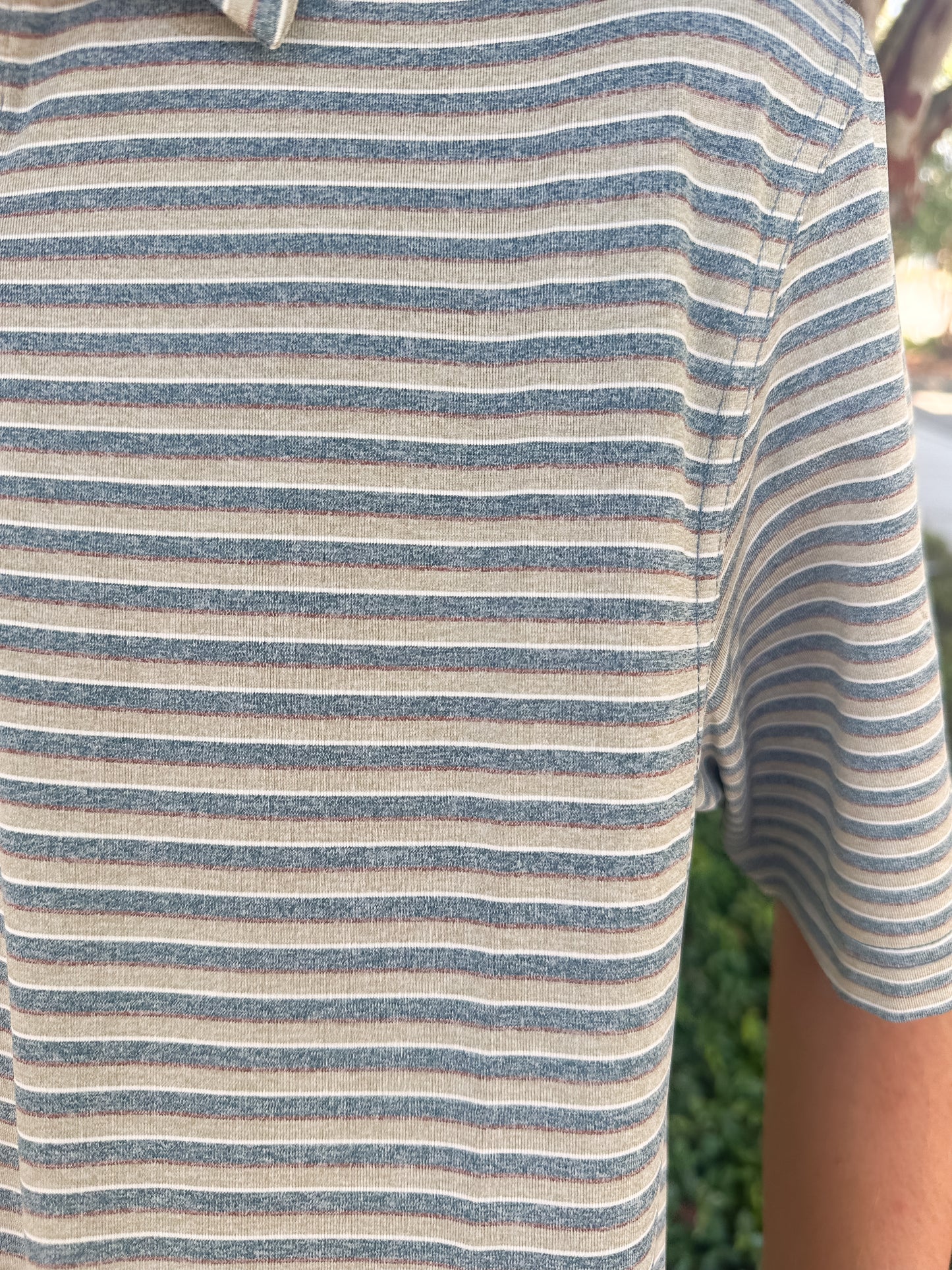 SSCO Men’s F26 Cahaba Heather Stripe Polo - Blue Ridge