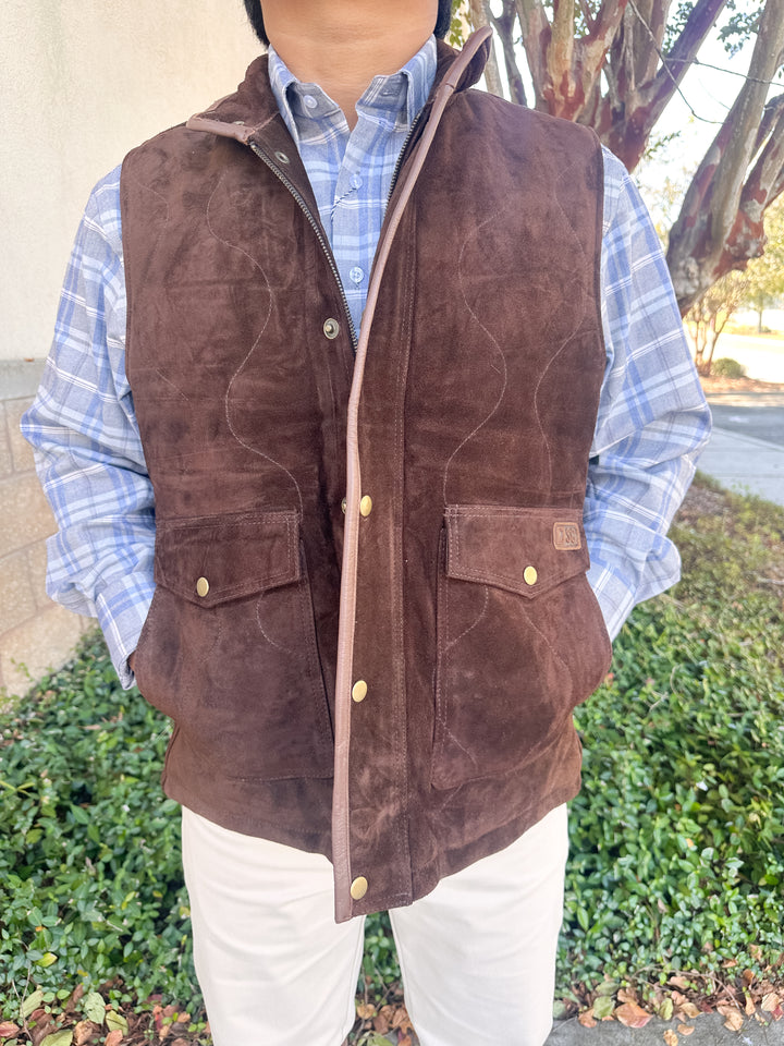 S. Casanova Smith Suede Leather Vest - Mocha