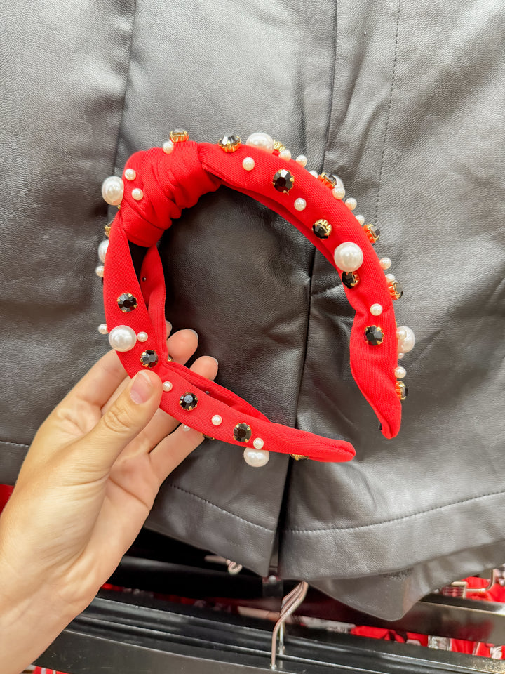 Charleigh Headband Red + Black