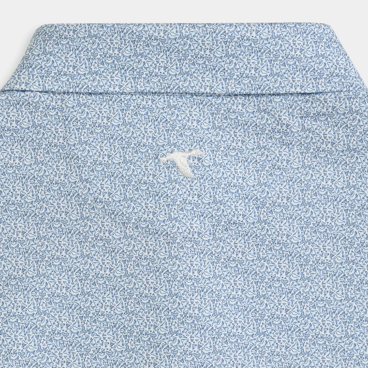 Genteal S26 Great White Printed Performance Polo - Ice Blue