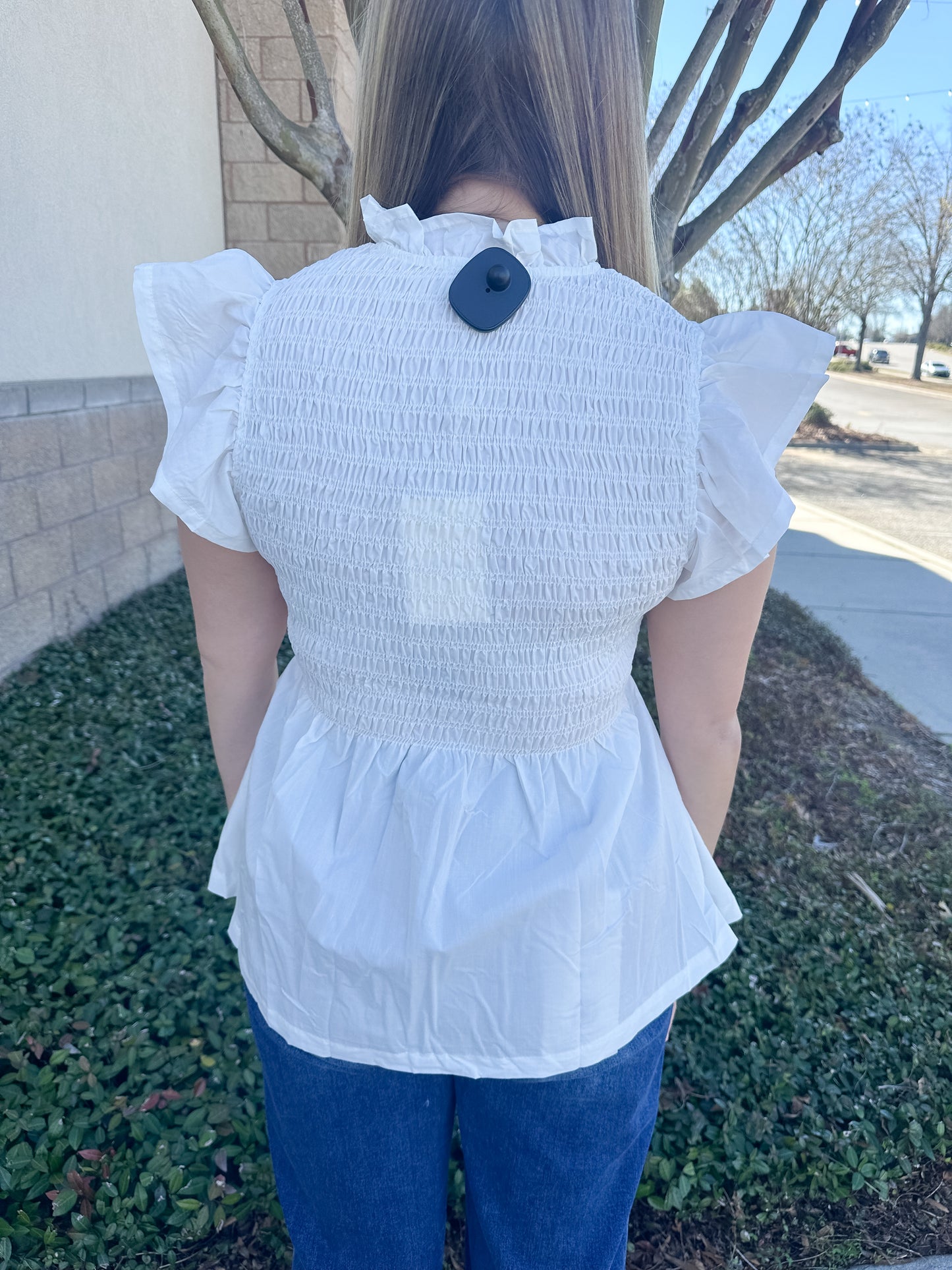 Andy Smocked Top - Off White