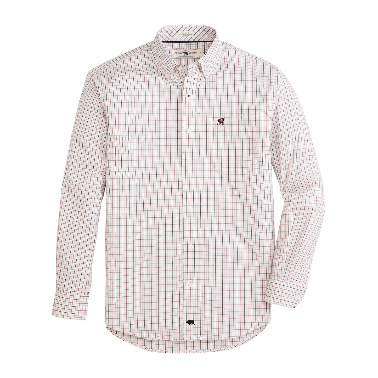 Onward Reserve UGA Standing Bulldog Tattersall Classic Fit Quad Woven Button Down -