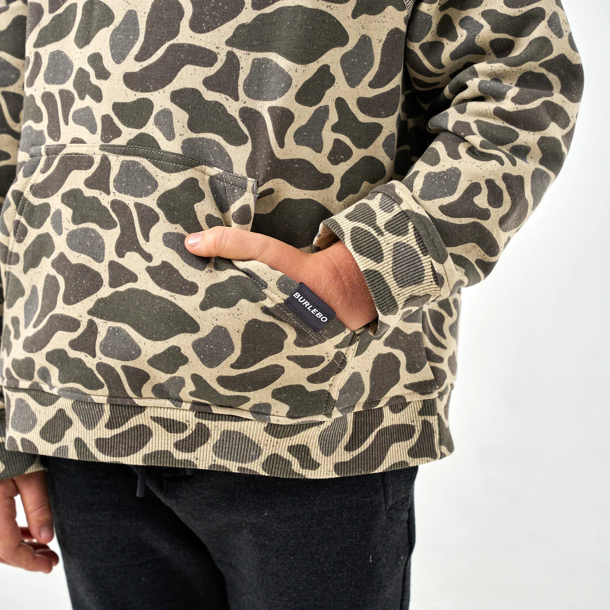 Burlebo Youth Fleece Hoodie - Classic Deer Camo