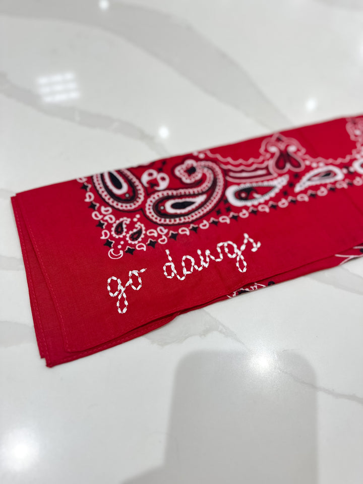 Go Dawgs Embroidered Bandana