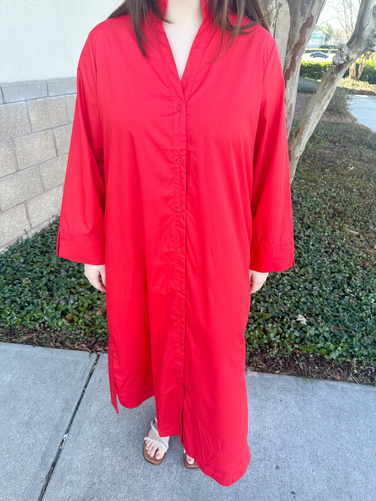 Savannah Basic Maxi Dress - Red