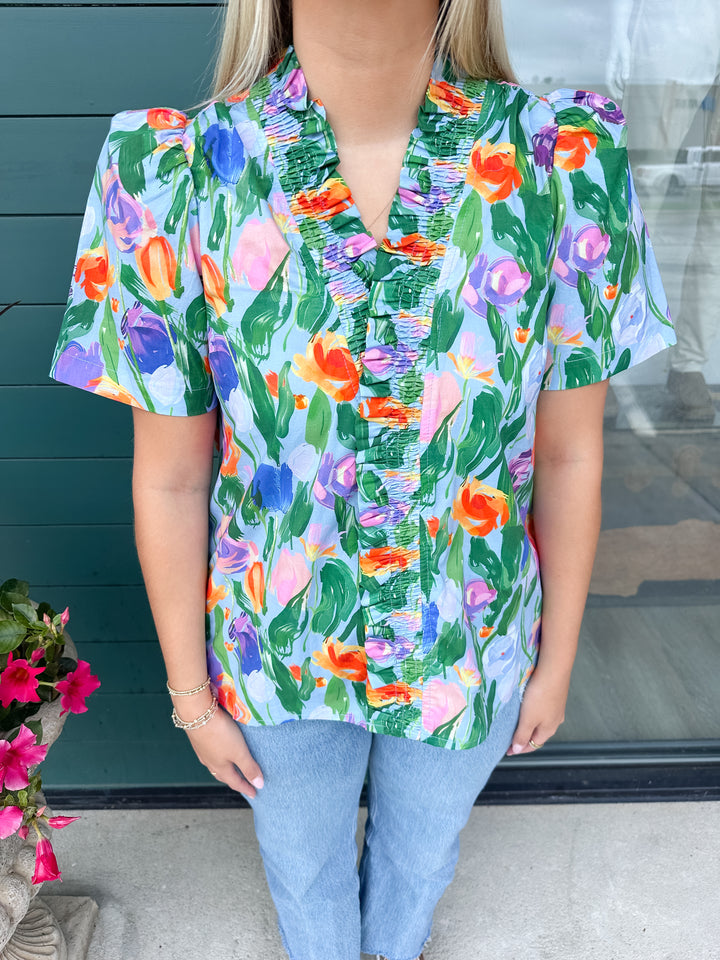 Thatcher Top - Blue
