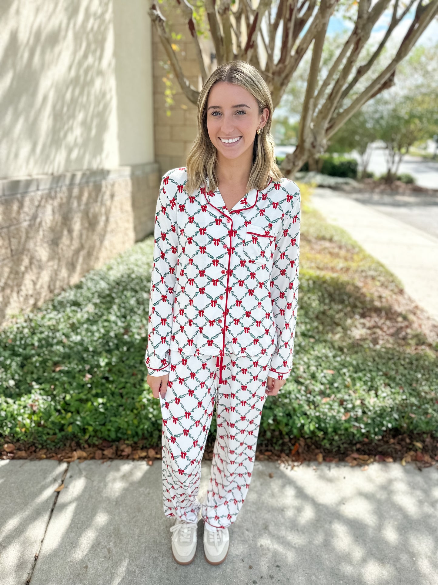MS Charlotte PJ Pant Set - Lattice Garland