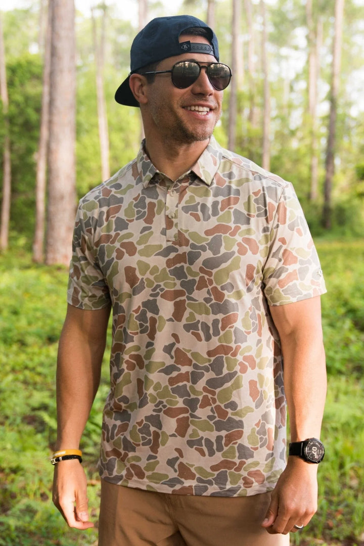 Men’s Burlebo Performance Polo - Driftwood Camo