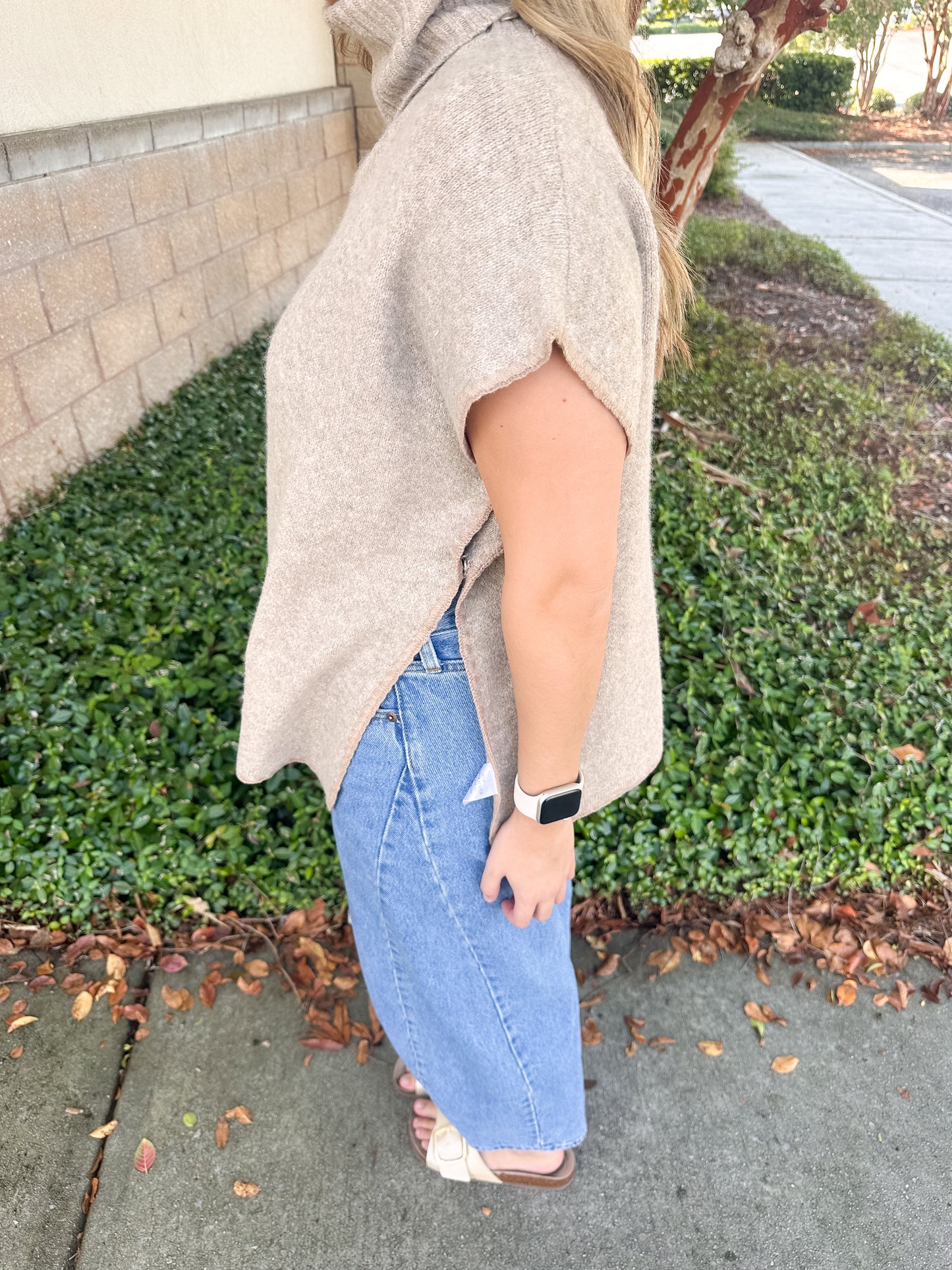 Kate Turtleneck Poncho - Taupe