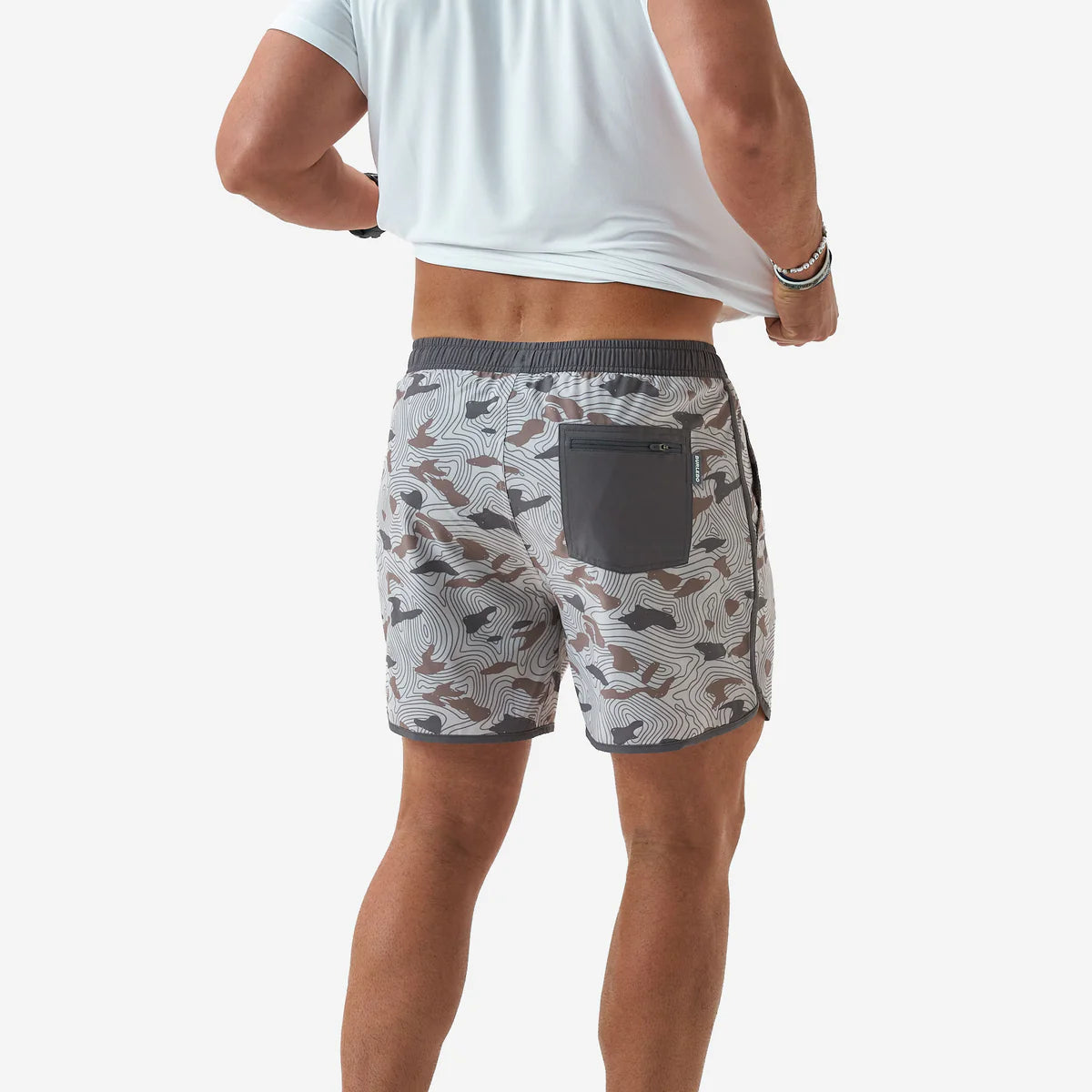 Burlebo Men’s S26 Swim Trunk - Topo Desert Camo