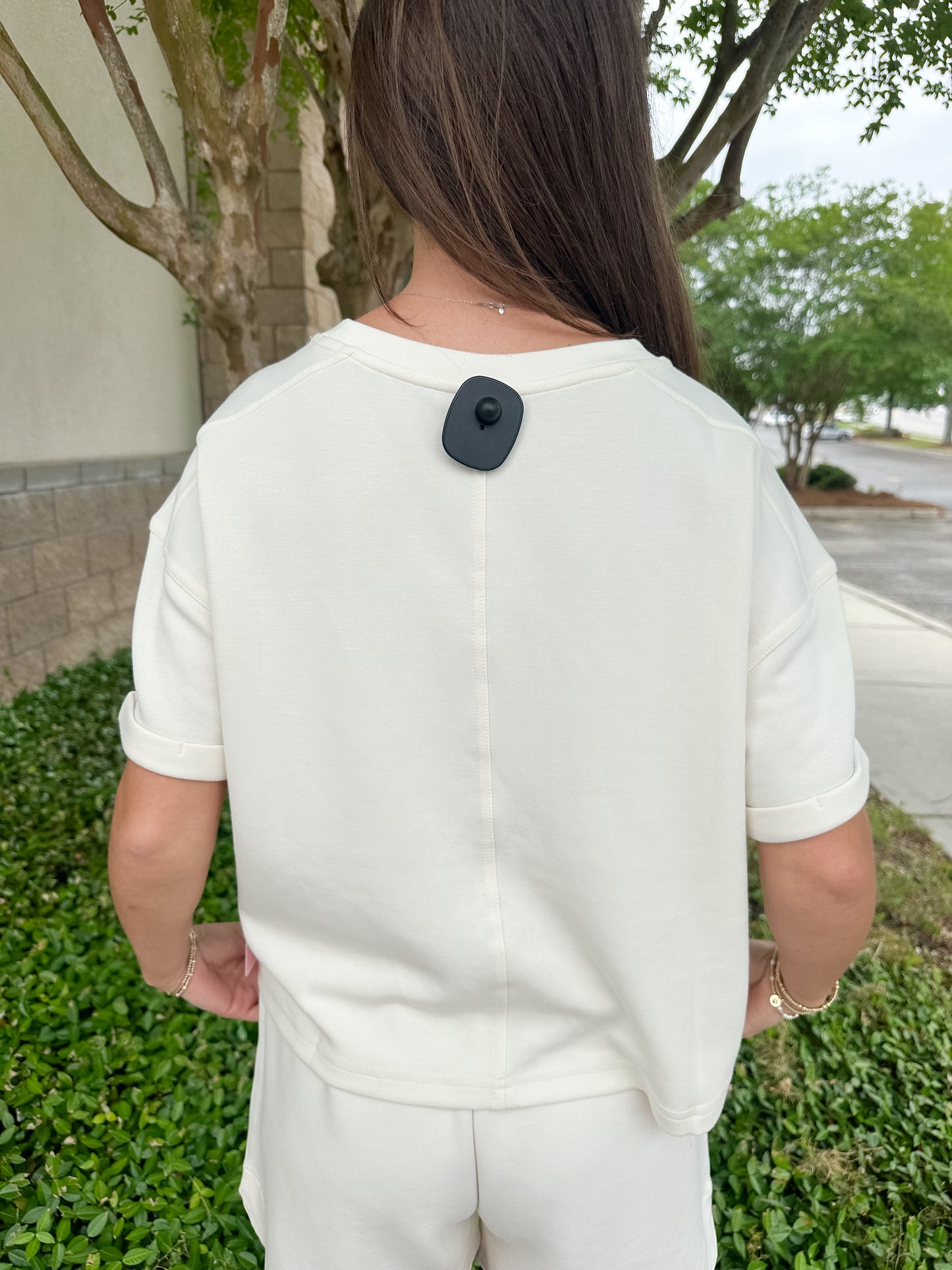 Maxine Crop Tee - Pearl