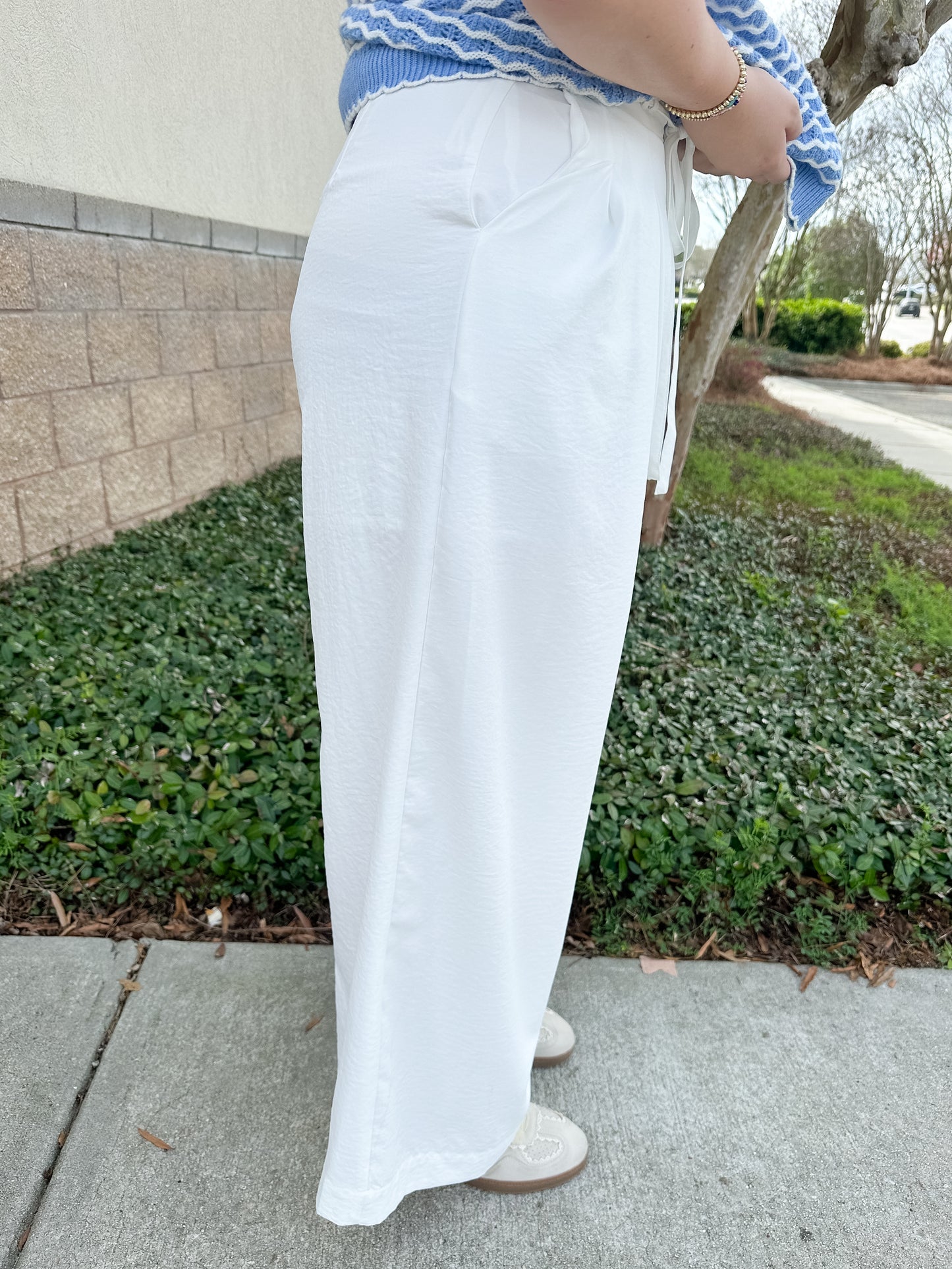 Trinity Pleated Pants - White