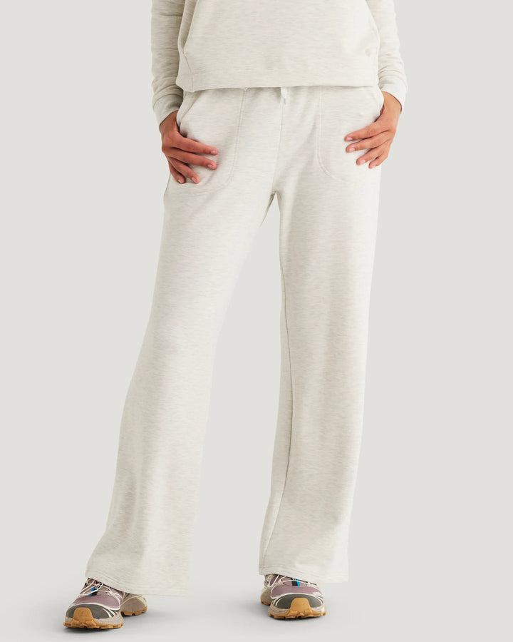 Free Fly Women’s Lightweight Fleece Wide Leg Pant - Off White Heather