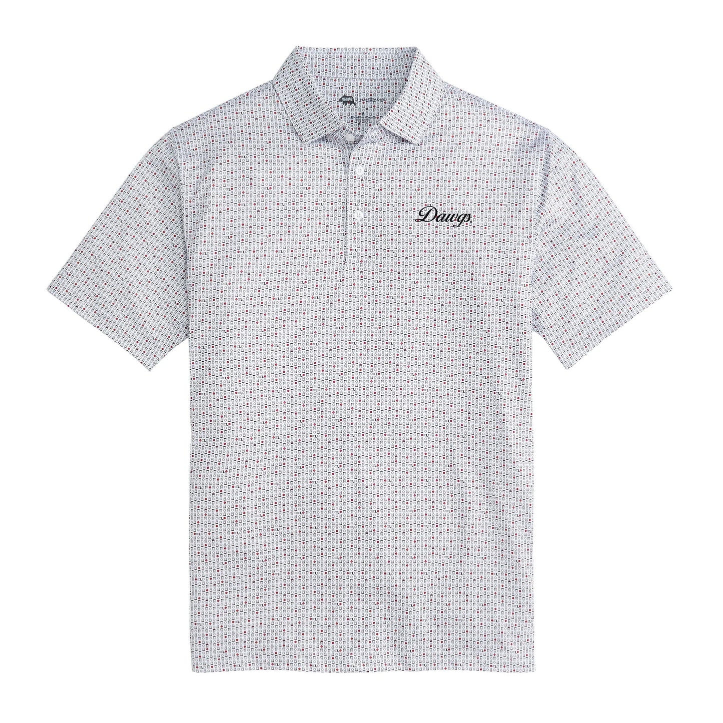 Onward Reserve UGA Dawgs Vintage Script Tailgate Game Printed Performance Polo