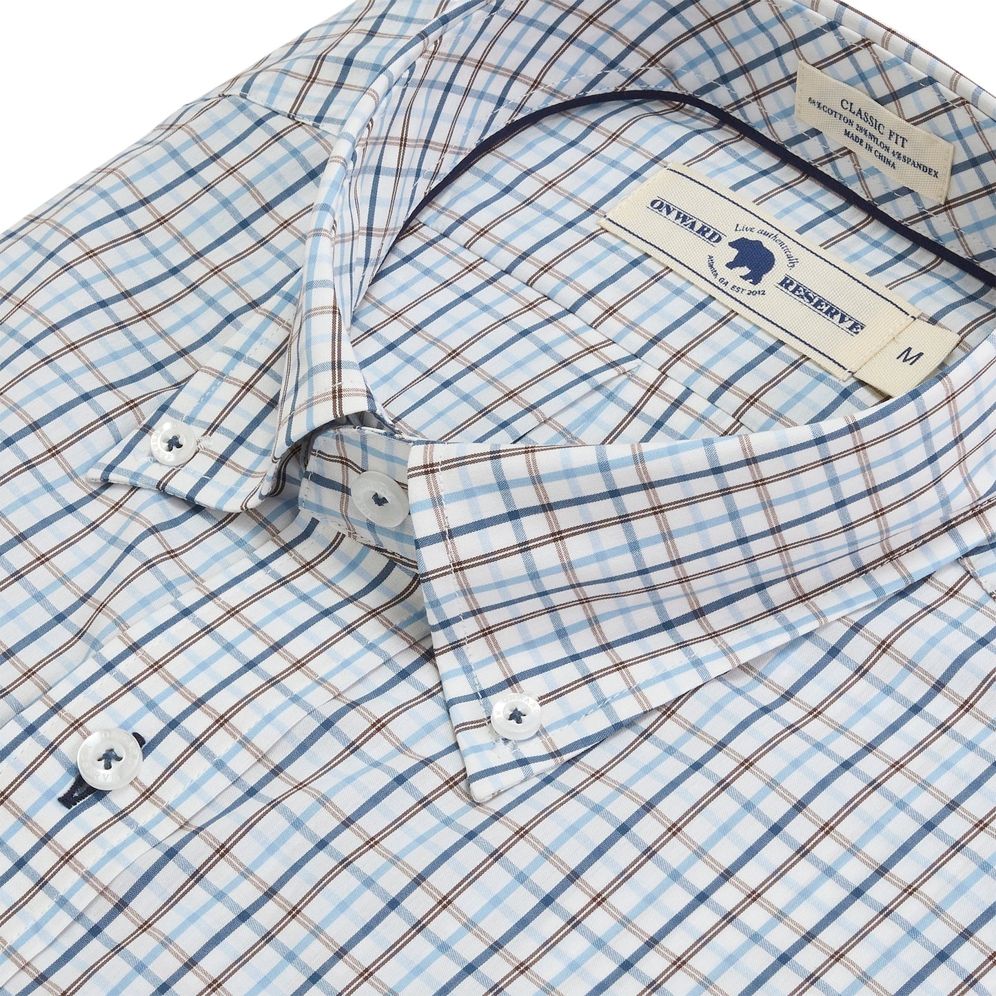 Onward Reserve Noble Classic Fit Quad Shirt - Chocolate