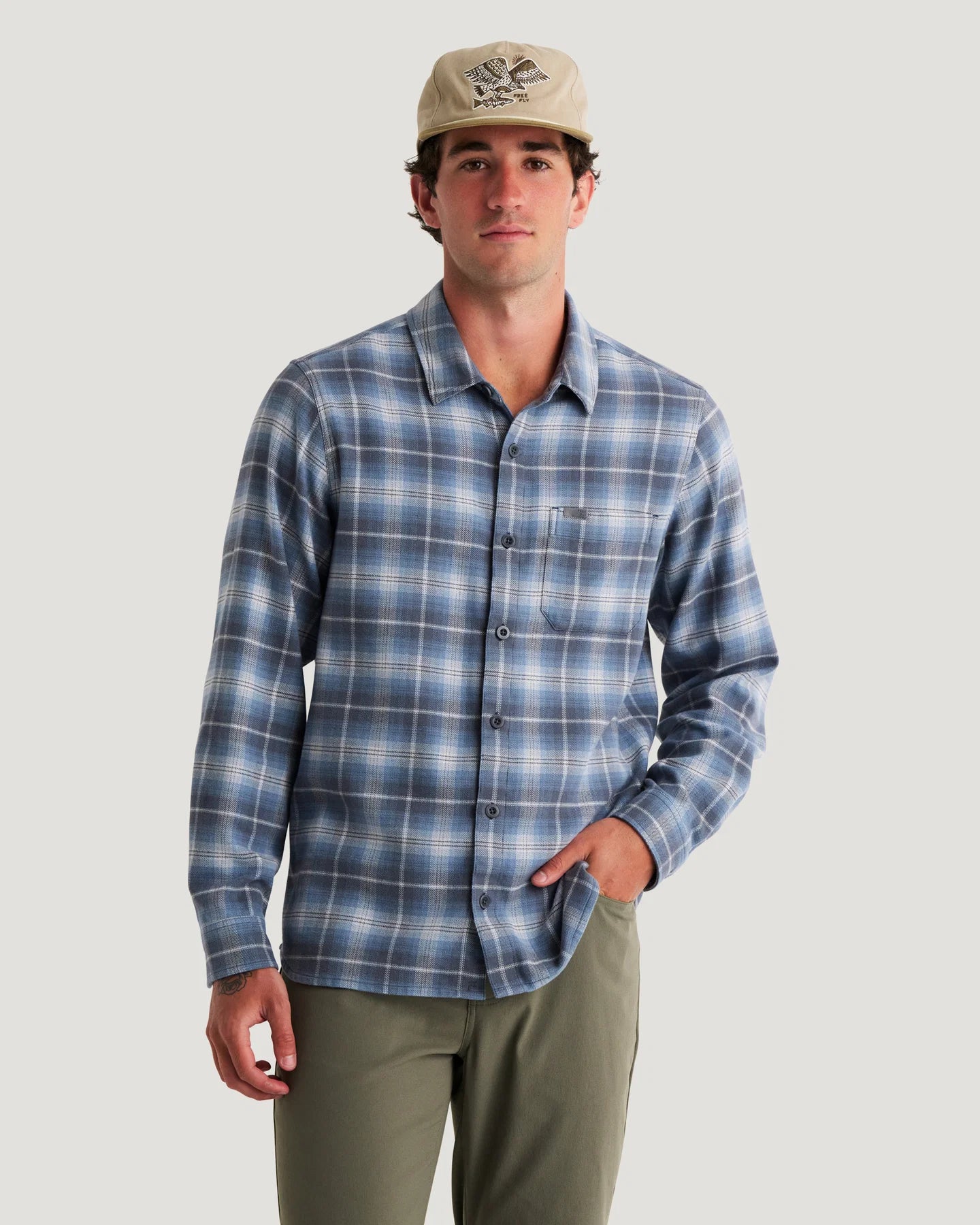 Free Fly Men’s Seawool Flannel Skirt - Storm Cloud Plaid