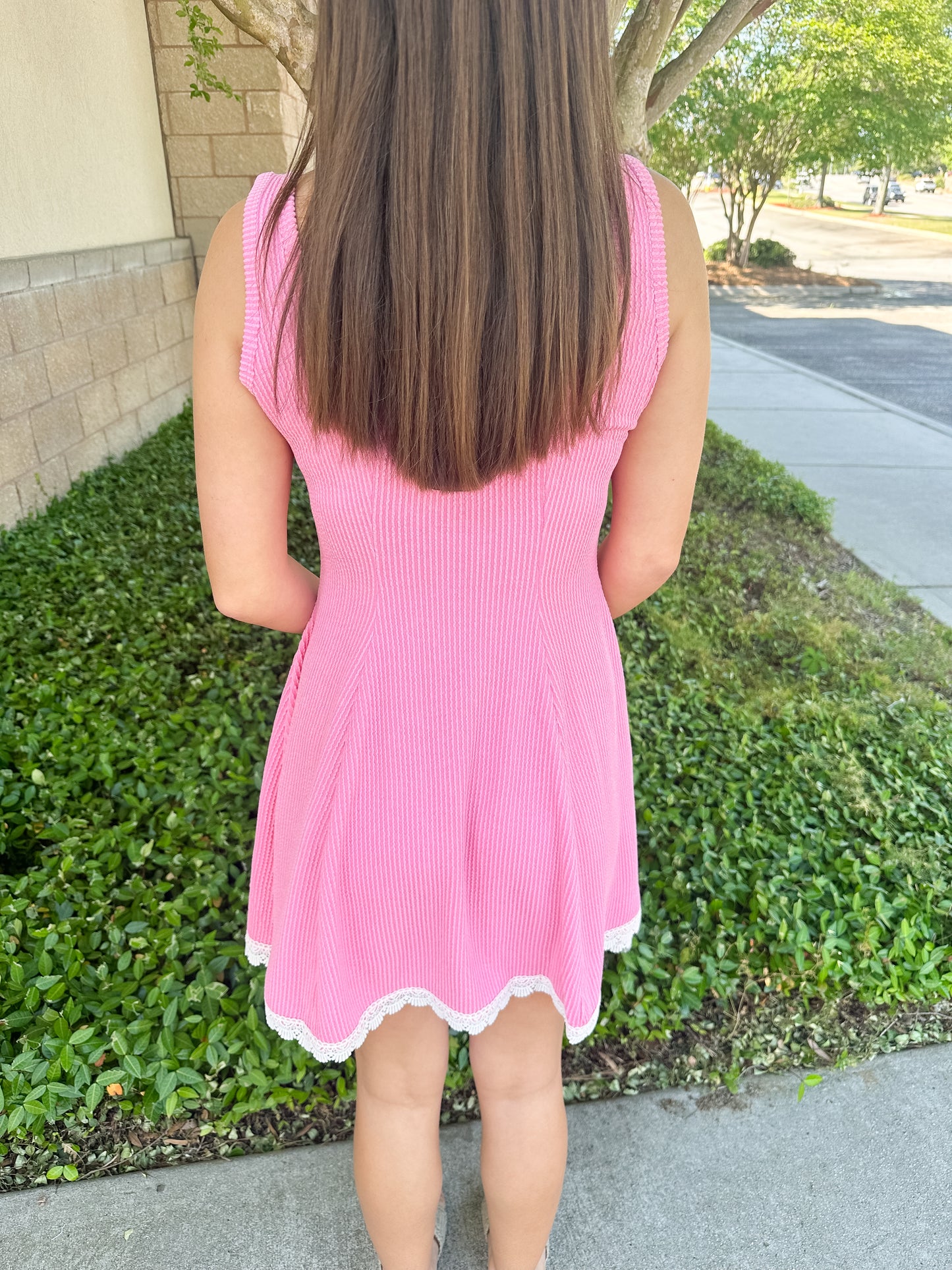 Kimmie Cored Tank Dress - Pink
