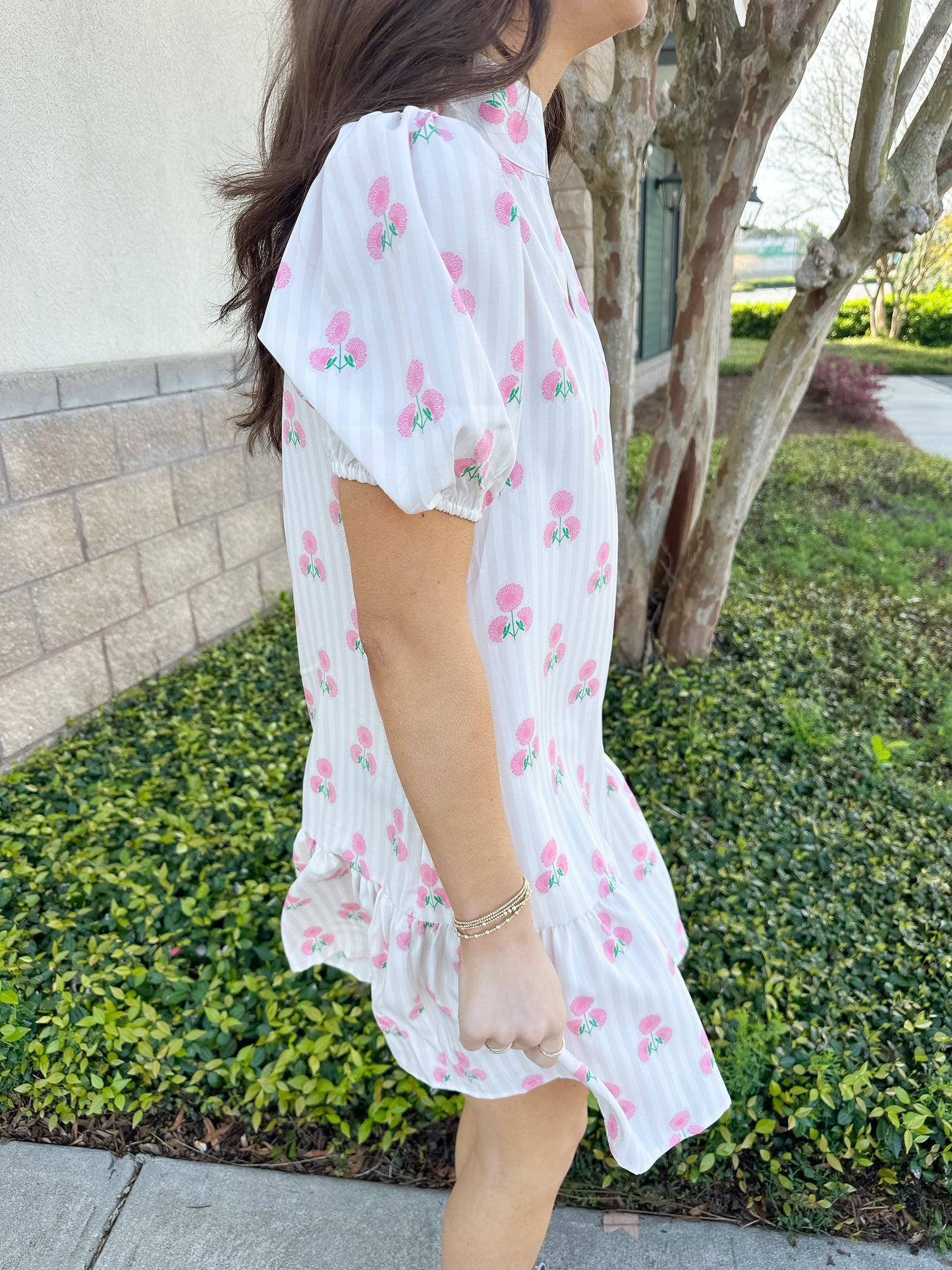 Nancy Dress - Sweetbriar Stripe Pink