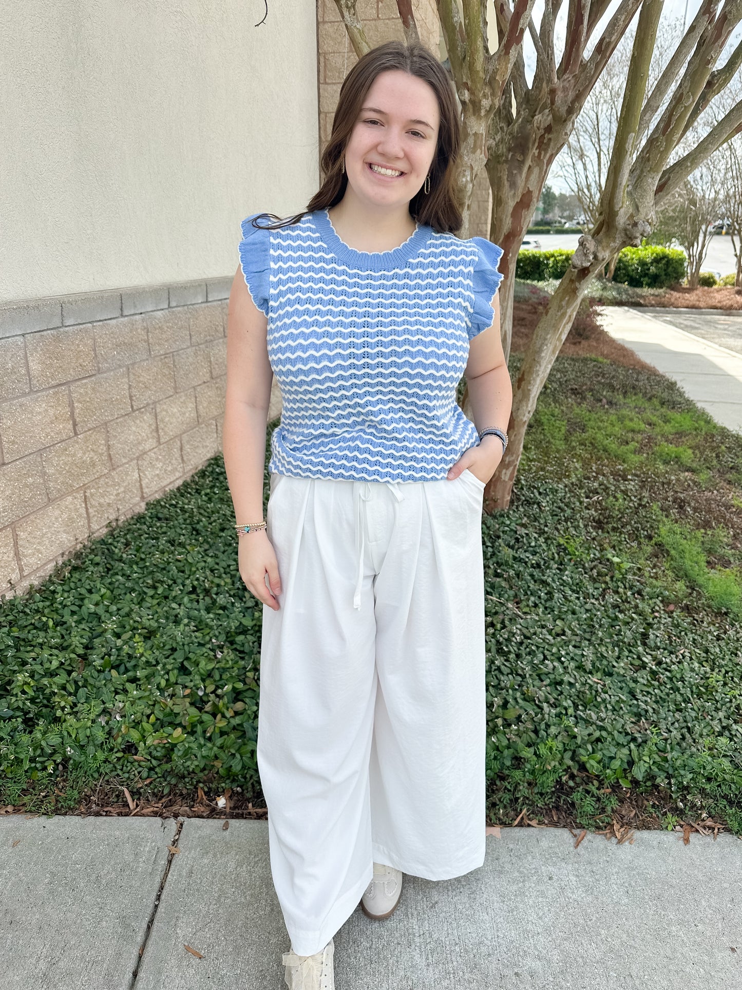 Trinity Pleated Pants - White