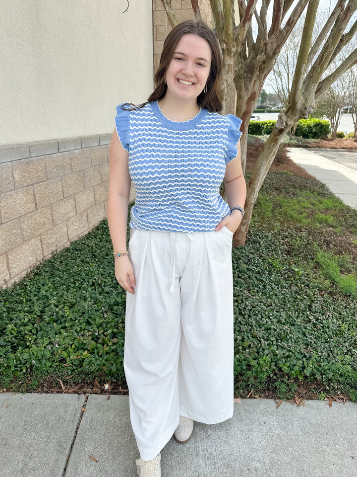 Trinity Pleated Pants - White